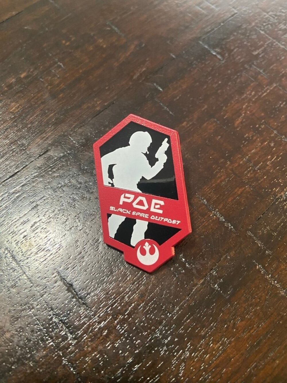 Star Wars Poe Black Spire Outpost Red Metal Trading Pin